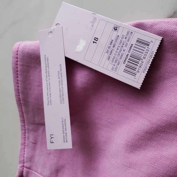 Wild Fable Light Purple Notched Front Seamed Stretch Denim Mini Skirt Size 18 - Picture 5 of 11